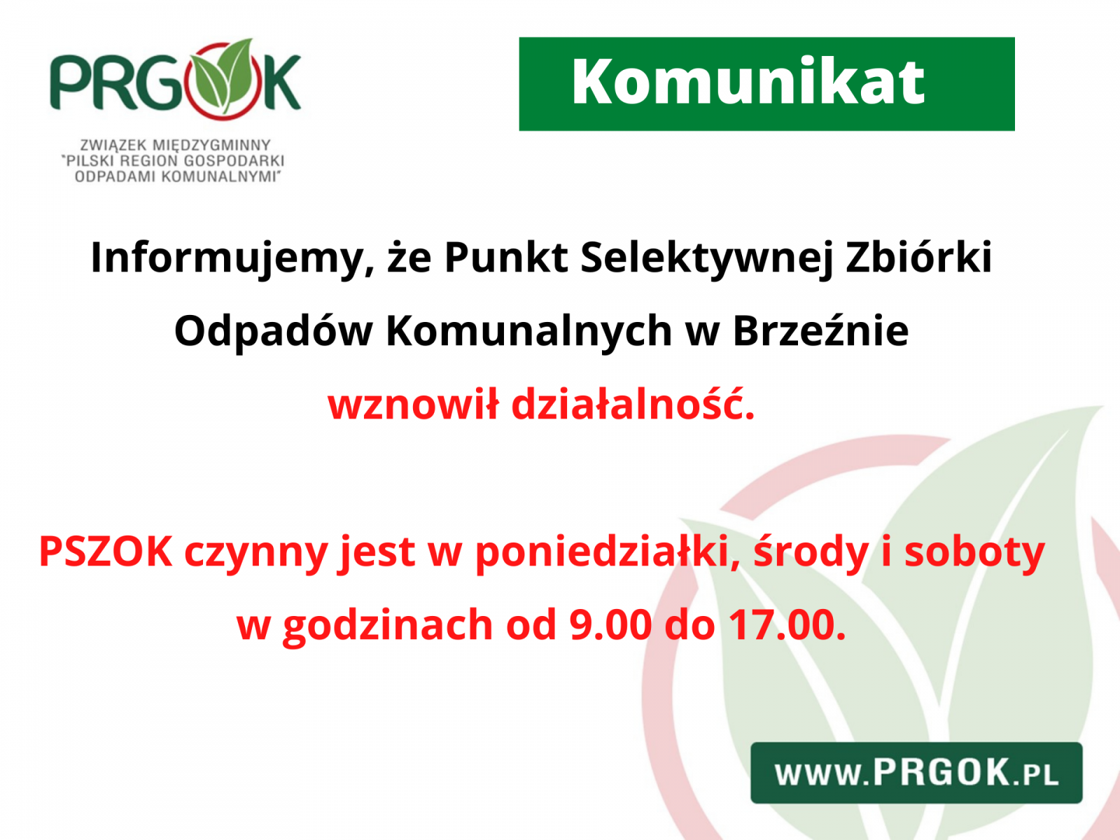 Komunikat PRGOK